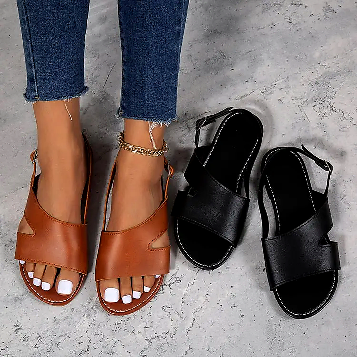 Roselle Leather Sandals