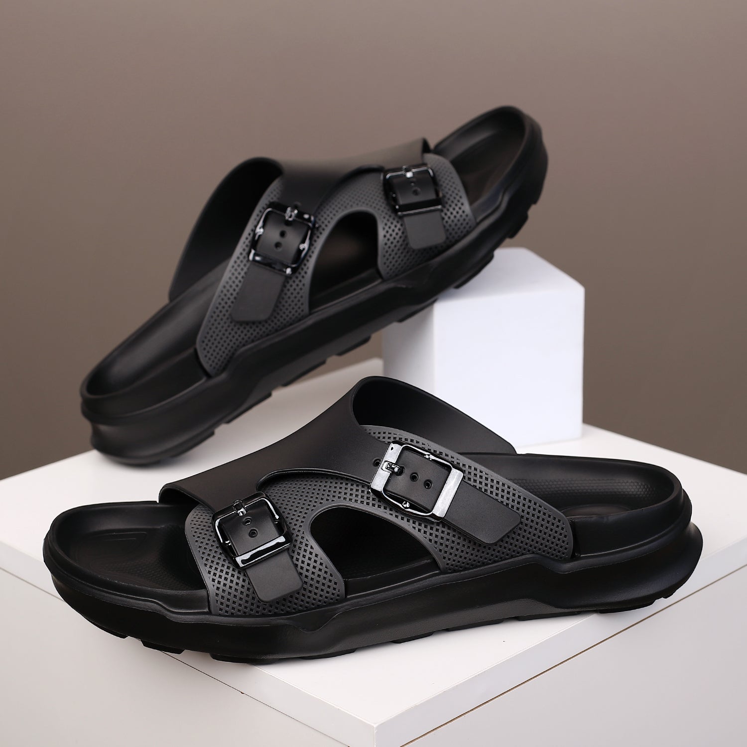 Ostin Double-Buckle Sandals